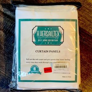 Long white curtain panels 100wx96L by H.versailtex